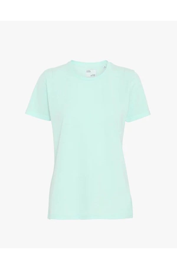 light organic tee in light aqua