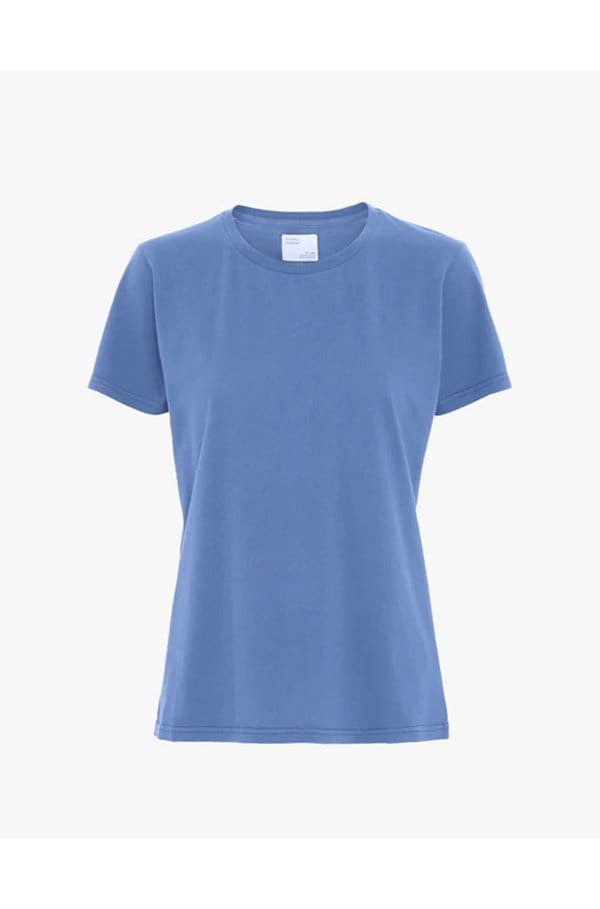 light organic tee in sky blue