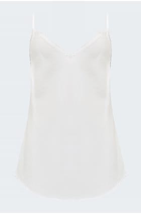 frayed edge camisole in white