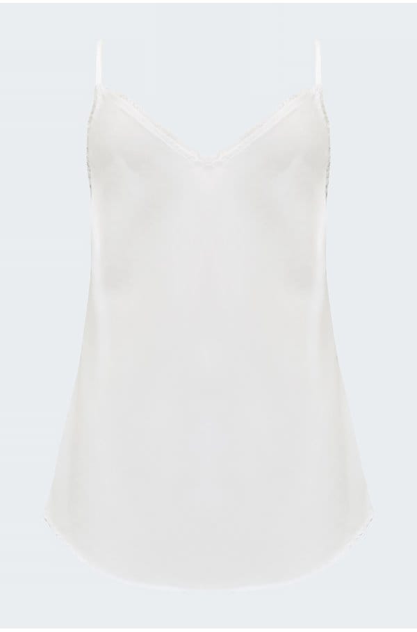 frayed edge camisole in white