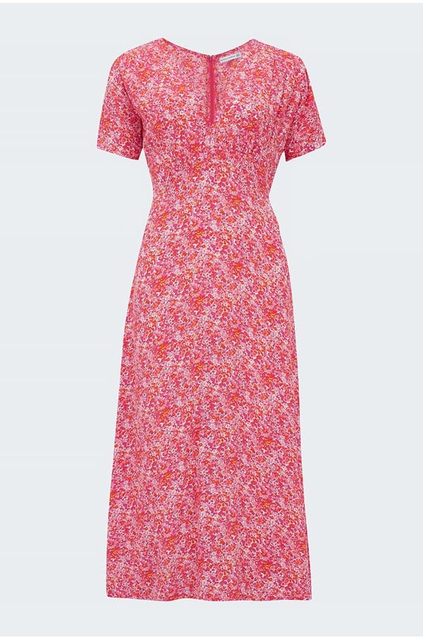raphaela midi dress in almona floral print