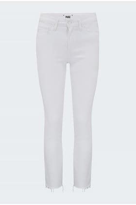 cindy straight jean raw hem in crisp white