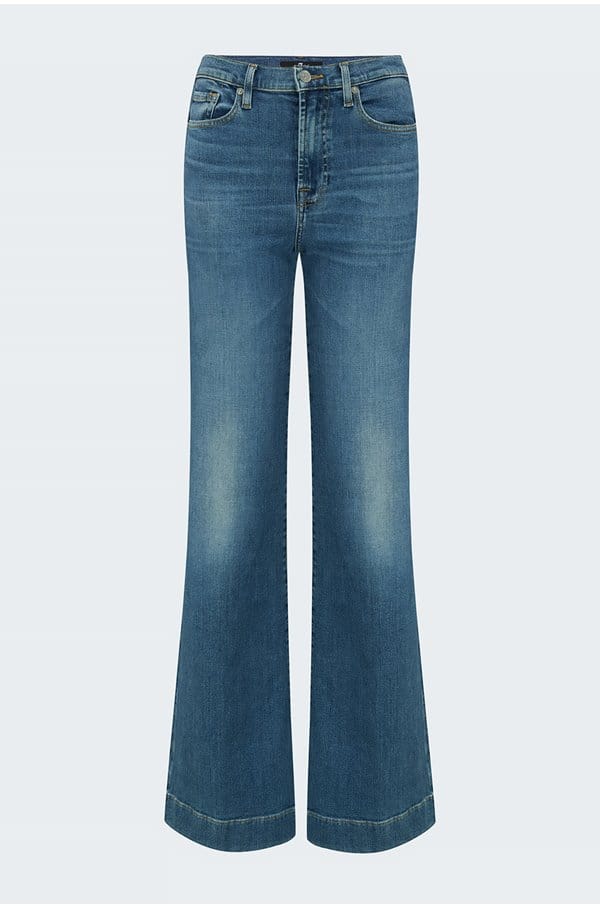 modern dojo slim illusion wide leg jean in light blue