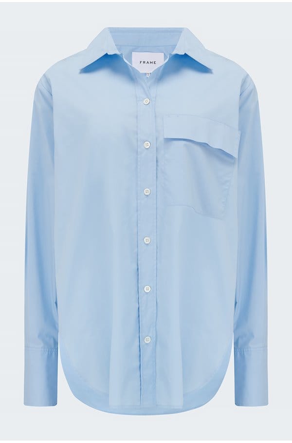 the oversized vacation shirt in chambray blue