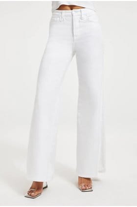 good waist palazzo in white