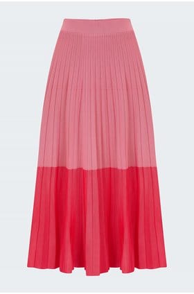 colette pleated midi skirt in pink