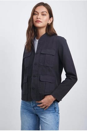 afton casual jacket in black
