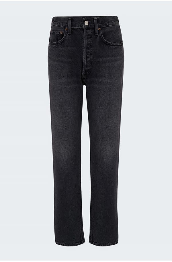 90's pinch waist jean in black tea