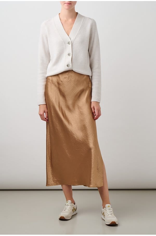 shrunken button cardigan in heather white