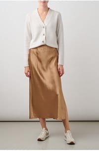 shrunken button cardigan in heather white