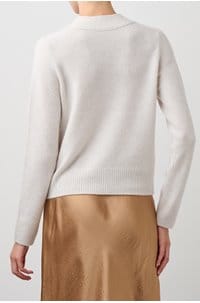 shrunken button cardigan in heather white