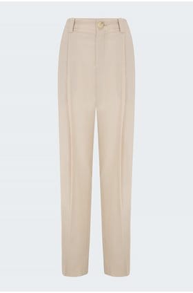tapered trouser in pale fawn