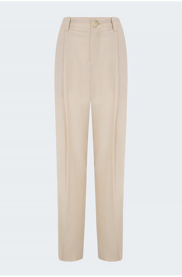 tapered trouser in pale fawn