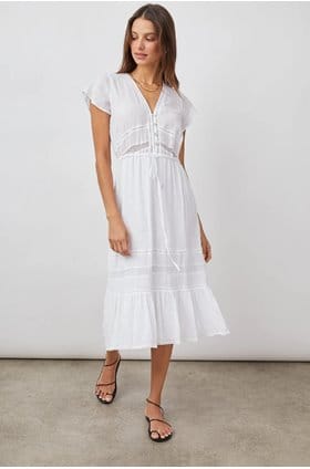 kiki dress in white lace detail