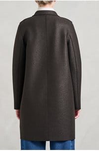 boxy coat in dark brown