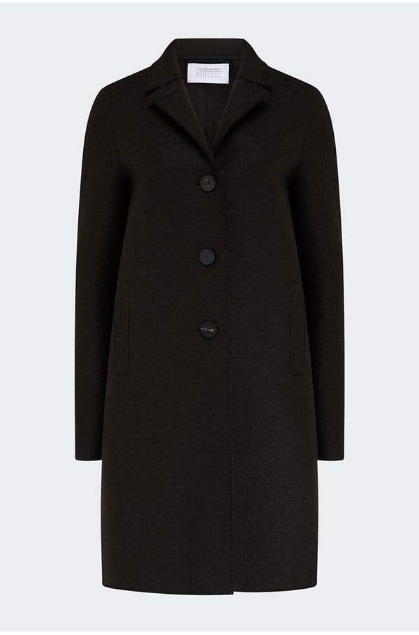 boxy coat in dark brown