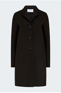 boxy coat in dark brown