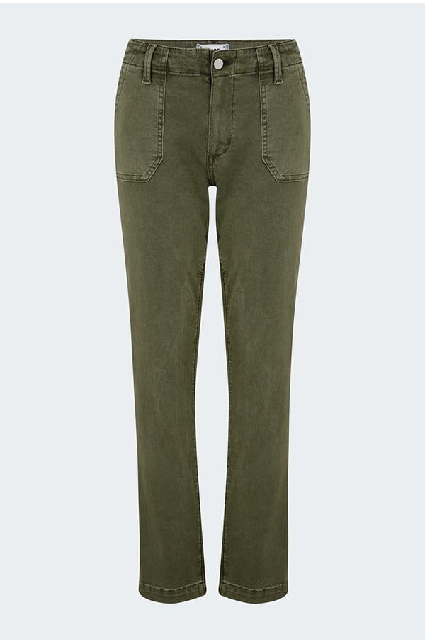 mayslie straight ankle in vintage ivy green