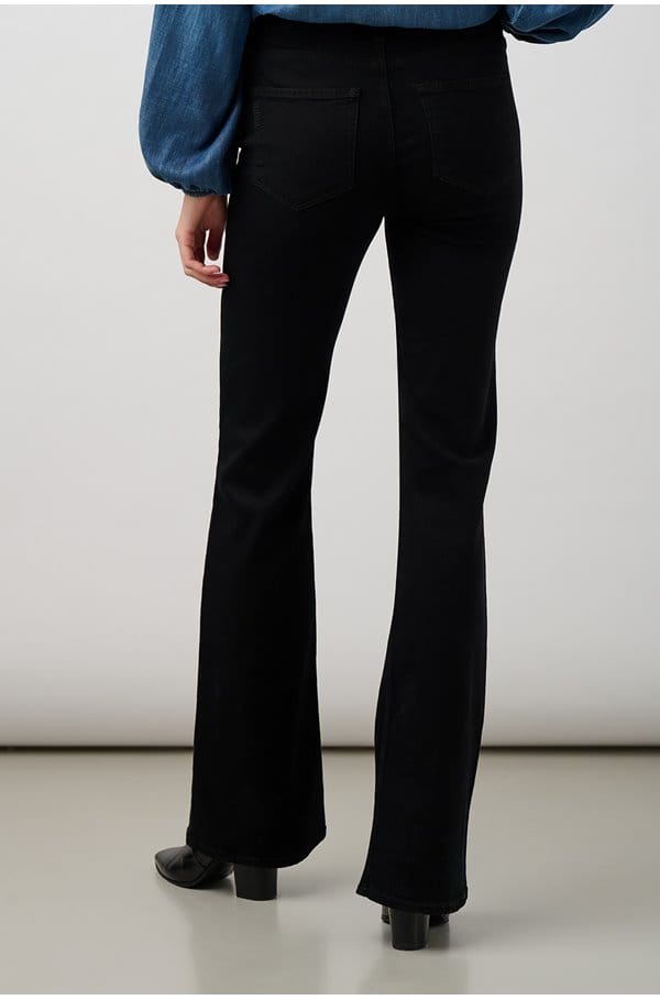 high rise laurel canyon bootcut jean in black shadow