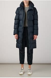 long puffer jacket in navy
