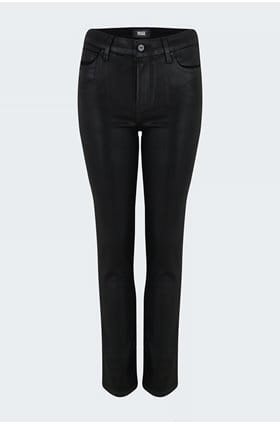 Cindy Straight Jean in Black Fog Coated
