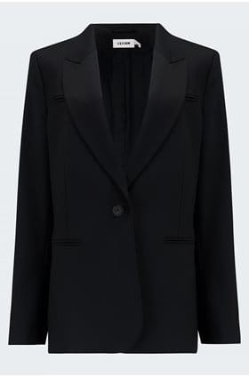 Jamie Stretch Wool Blend Blazer in Black
