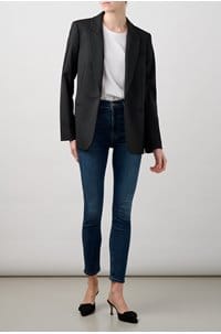 jamie stretch wool blend blazer in black
