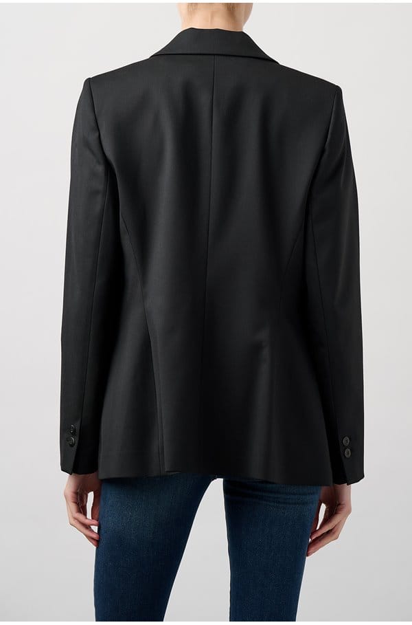 jamie stretch wool blend blazer in black