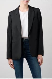jamie stretch wool blend blazer in black