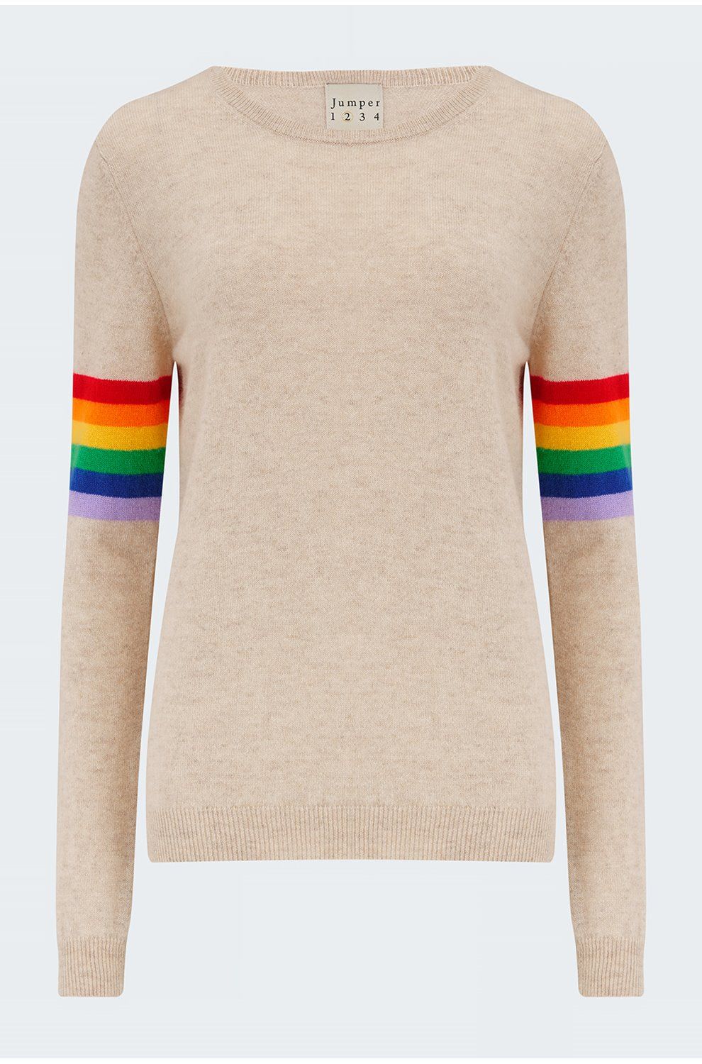 Trilogy Stores | Rainbow Arms Sweater in Buff Rainbow Stripes