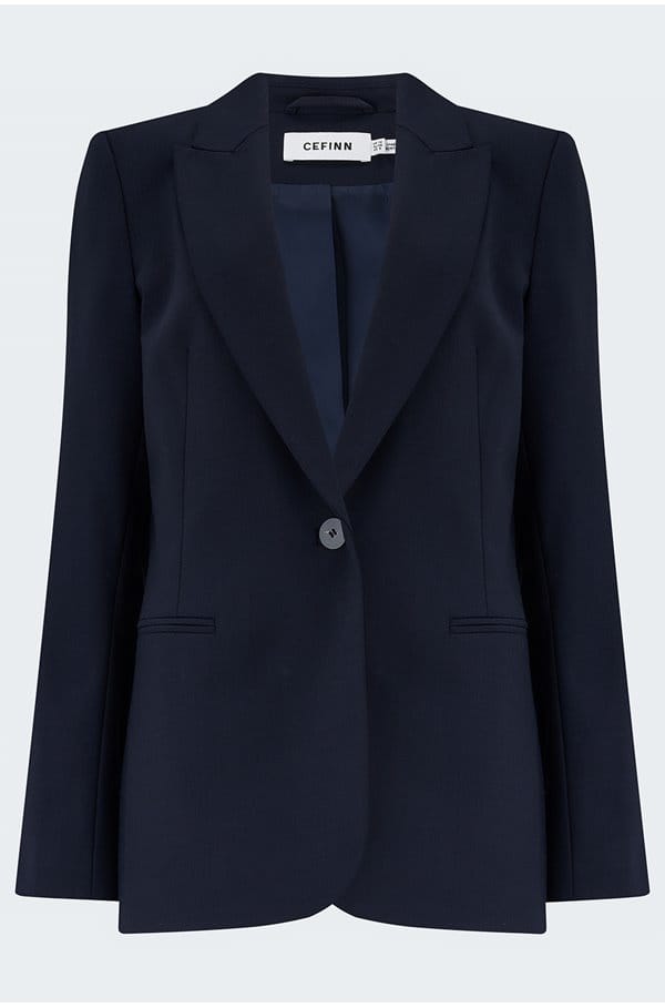 jamie stretch wool blend blazer in navy