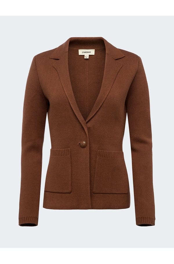 lacey knit blazer in acorn