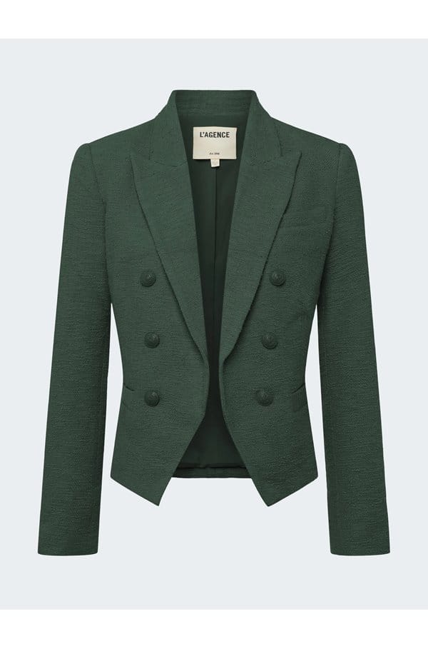 brooke crop blazer in dark moss