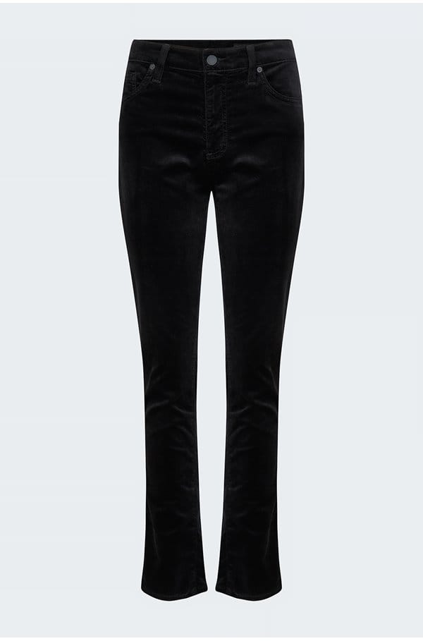 mari straight jean in super black velvet