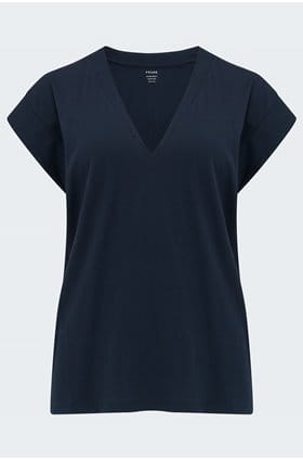 Le Mid Rise V T-Shirt in Navy