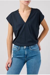 le mid rise v t-shirt in navy