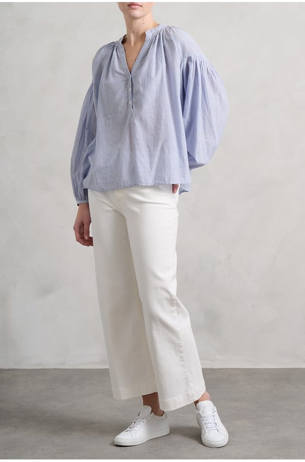 nipoa blouse in blanc bleu