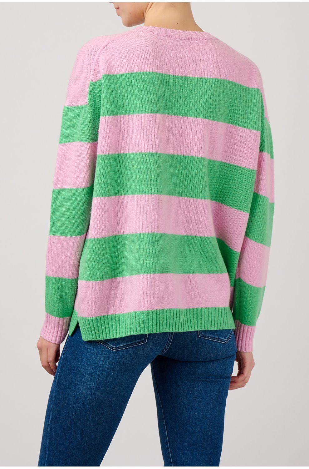 pink and green sweater