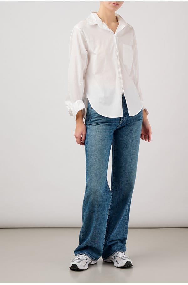 kayla shrunken shirt in optic white