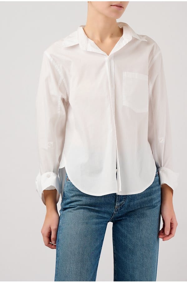 kayla shrunken shirt in optic white