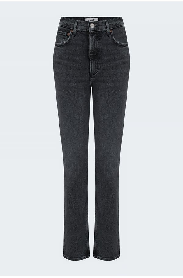 high rise stovepipe jean in metal