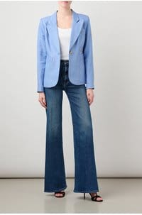 duchess linen blazer in periwinkle
