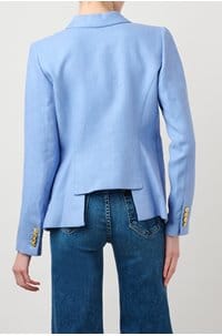 duchess linen blazer in periwinkle