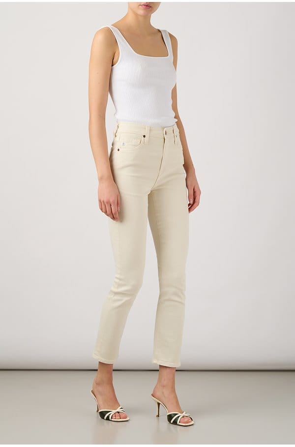 mari crop in white cream