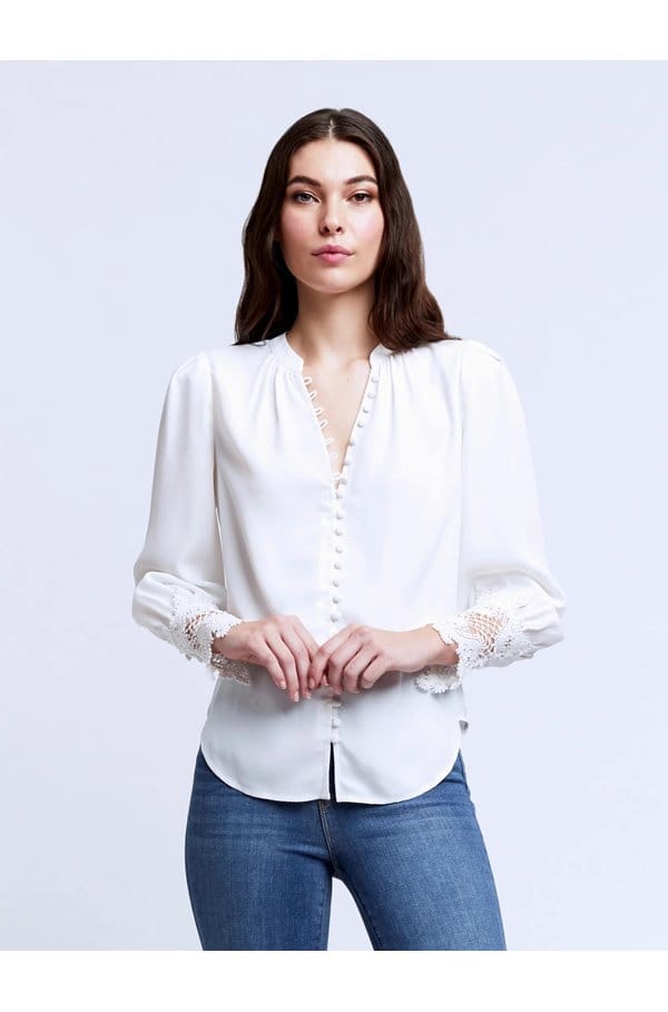 ava blouse in ivory