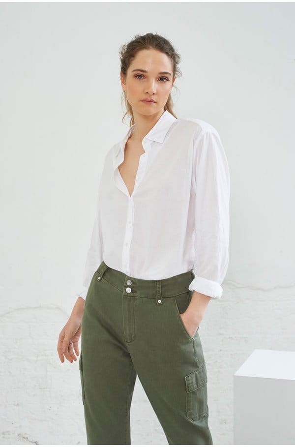 beau poplin shirt in white