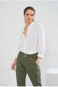 beau poplin shirt in white