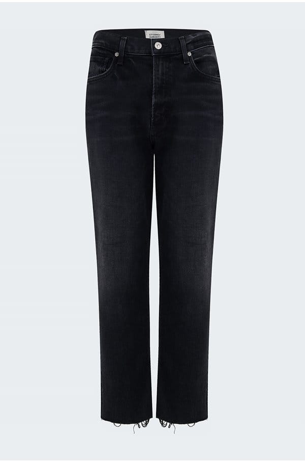 daphne crop high rise in peppercorn