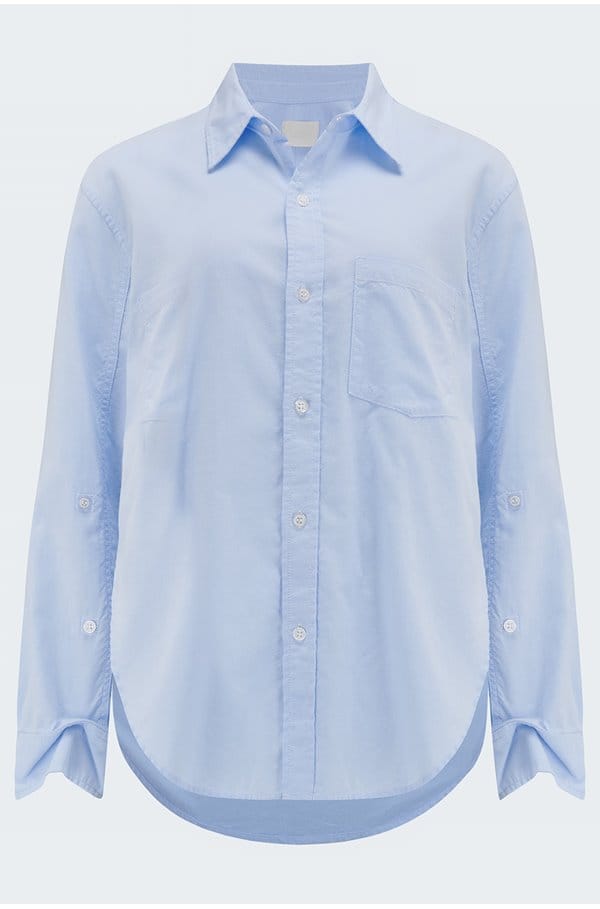 kayla shrunken shirt in oxford blue