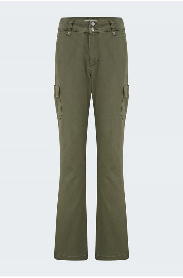 dion cargo pocket jean in vintage ivy green